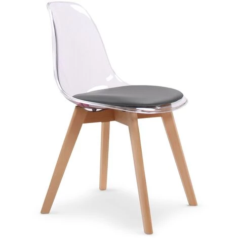 LES TENDANCES Chaise Plexiglass Gris Doni - Lot De 2 4 LES TENDANCES Chaise Plexiglass Gris Doni - Lot De 2 – Image 2