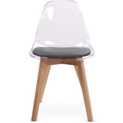 LES TENDANCES Chaise Plexiglass Gris Doni - Lot De 2 7 LES TENDANCES Chaise Plexiglass Gris Doni - Lot De 2 -banc et tabouret Soldes Boutique 40644956 3