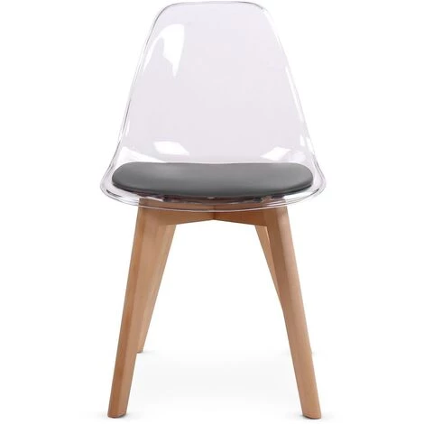 LES TENDANCES Chaise Plexiglass Gris Doni - Lot De 2 5 LES TENDANCES Chaise Plexiglass Gris Doni - Lot De 2 – Image 3