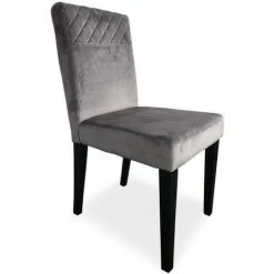 LES TENDANCES Chaise Matelassée Velours Argent Menti - Lot De 2 -banc et tabouret Soldes Boutique 40648779 3