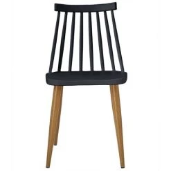 LES TENDANCES Chaise Polypropylène Noir Pieds Imitation Bois Nordi - Lot De 4 7 LES TENDANCES Chaise Polypropylène Noir Pieds Imitation Bois Nordi - Lot De 4 -banc et tabouret Soldes Boutique 40650427 3