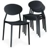 LES TENDANCES Chaise Empilable Moderne Polypropylène Noir Bala - Lot De 4