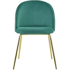 LES TENDANCES Chaise Velours Vert Et Pieds Métal Doré Alexa - Lot De 2 9 LES TENDANCES Chaise Velours Vert Et Pieds Métal Doré Alexa - Lot De 2 -banc et tabouret Soldes Boutique 40689028 3