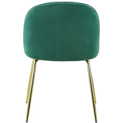 LES TENDANCES Chaise Velours Vert Et Pieds Métal Doré Alexa - Lot De 2 7 LES TENDANCES Chaise Velours Vert Et Pieds Métal Doré Alexa - Lot De 2 – Image 5