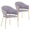 LES TENDANCES Chaise Avec Accoudoirs Tissu Gris Et Pieds Métal Doré Tommy - Lot De 2 1 LES TENDANCES Chaise Avec Accoudoirs Tissu Gris Et Pieds Métal Doré Tommy - Lot De 2 -banc et tabouret Soldes Boutique 40691442 1