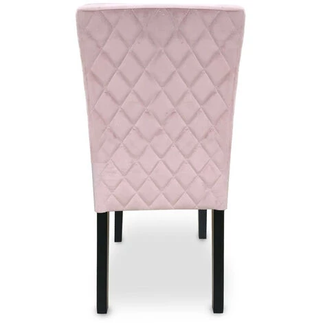 LES TENDANCES Chaise Velours Rose Et Pieds Bois Massif Noir Nalis - Lot De 2 7 LES TENDANCES Chaise Velours Rose Et Pieds Bois Massif Noir Nalis - Lot De 2 – Image 5