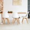 IDMARKET Lot De 4 Chaises SARA Blanches Pour Salle à Manger Design Scandinave