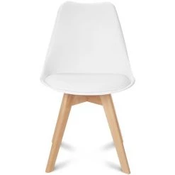 IDMARKET Lot De 4 Chaises SARA Blanches Pour Salle à Manger Design Scandinave -banc et tabouret Soldes Boutique 4077230 4
