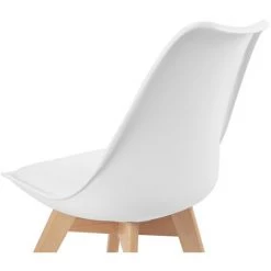 IDMARKET Lot De 4 Chaises SARA Blanches Pour Salle à Manger Design Scandinave -banc et tabouret Soldes Boutique 4077230 5