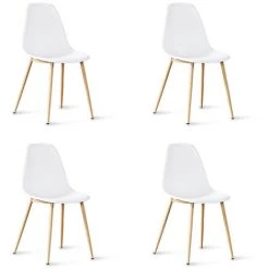 Lot De 4 Chaises Scandinaves Blanches - Ela - Designetsamaison