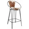 CDA Chaise De Bar Peau De Vache Et Métal Matsu - Naturel