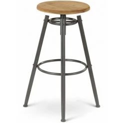 ZAGO Tabouret Plan De Travail Style Industriel En Pin Et Métal Sven - Noir 9 ZAGO Tabouret Plan De Travail Style Industriel En Pin Et Métal Sven - Noir -banc et tabouret Soldes Boutique 41020395 3