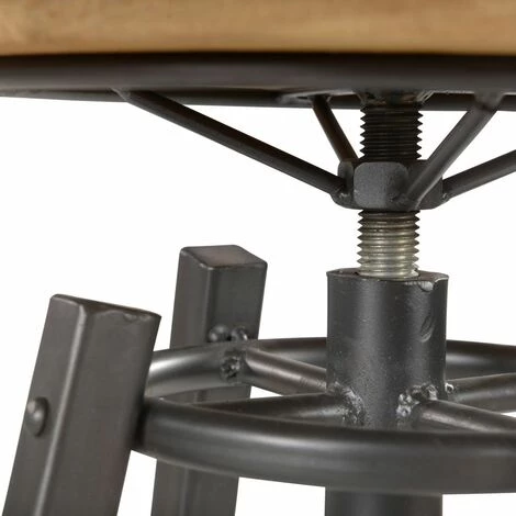 ZAGO Tabouret Plan De Travail Style Industriel En Pin Et Métal Sven - Noir 7 ZAGO Tabouret Plan De Travail Style Industriel En Pin Et Métal Sven - Noir – Image 5