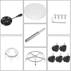 ASUPERMALL Tabouret Rond Ha Ha Pieds De Rotation Bar Tabouret Blanc -banc et tabouret Soldes Boutique 41220257 4