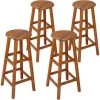 Casaria 4x Tabouret De Bar Bois D'acacia Assise Ronde Hauteur 76 Cm Style Rustique -banc et tabouret Soldes Boutique 41384101 1
