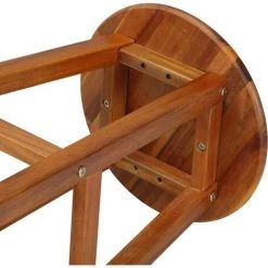 Casaria 4x Tabouret De Bar Bois D'acacia Assise Ronde Hauteur 76 Cm Style Rustique -banc et tabouret Soldes Boutique 41384101 5