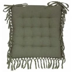 ATMOSPHERA, CRATEUR D'INTRIEUR Galette De Chaise "Macramé" 40x40cm Vert Kaki