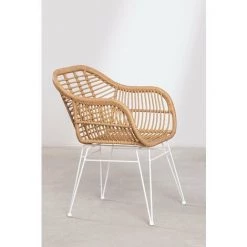 Chaise De Salle à Manger En Rotin Synthétique Zole SKLUM Osier PE - Fer - Blanc -banc et tabouret Soldes Boutique 41555913 4