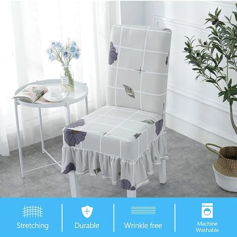BETTERLIFE BETTE Housse De Chaise, Housse De Chaise Amovible Et Lavable, Housse De Chaise Moderne, Très Facile à Nettoyer Et Durable, Belle Housse De Chaise Avec Jupe,Lotus 6 Pièces 4 BETTERLIFE BETTE Housse De Chaise, Housse De Chaise Amovible Et Lavable, Housse De Chaise Moderne, Très Facile à Nettoyer Et Durable, Belle Housse De Chaise Avec Jupe,Lotus 6 Pièces – Image 2