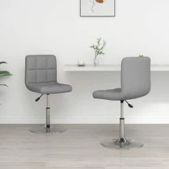Chaises De Salle à Manger Similicuir 2 Pcs Gris VidaXL