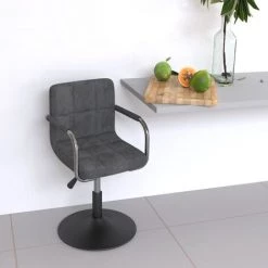 VidaXL Tabouret De Bar Velours Gris Foncé - Gris
