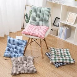 BETTERLIFE 2 Coussins De Siège 40x40,Lot De 2 Galettes De Chaise - Confortable Et Coloré - Idéal Pour Intérieur Et Extérieur - 40x40x5cm (rayures Bleues) -banc et tabouret Soldes Boutique 41625238 2