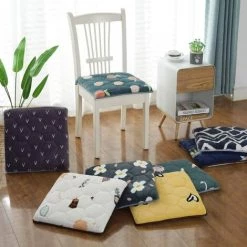 ECHOO Coussins De Chaise Non Slip Coussin De Siege Épaissir Ordinateur Coussin D'assise Couvrir Détachable Repas Galette De Chaise Pour Accueil Bureau Intérieur Extérieur Cuisine Blanc 40x40cm(16x16inch) -banc et tabouret Soldes Boutique 41826193 3