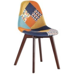 THE HOME DECO FACTORY Lot De 6 Chaises Patchwork Retro Home Deco Factory -banc et tabouret Soldes Boutique 41828863 3