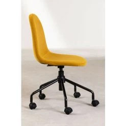 Chaise De Bureau En Velours Glamm SKLUM Velours - Acier Moutarde - Moutarde -banc et tabouret Soldes Boutique 41895661 4