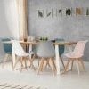 IDMARKET Lot De 6 Chaises SARA Mix Color Pastel Rose, Blanc, Gris Clair X2, Bleu X2