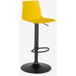 Tabouret Bar De Cuisine Design Noir Mat Réglable En Hauteur Grand Soleil Imola Matt | Jaune -banc et tabouret Soldes Boutique 42004455 3