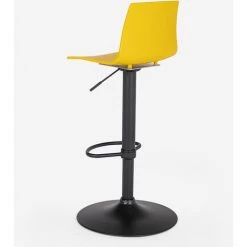 Tabouret Bar De Cuisine Design Noir Mat Réglable En Hauteur Grand Soleil Imola Matt | Jaune -banc et tabouret Soldes Boutique 42004455 4