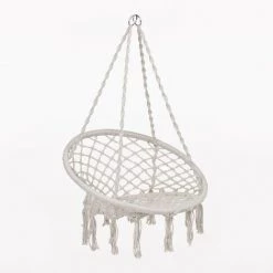 Chaise Suspendue Bahli SKLUM Polyèster - Coton - Blanc Cassé