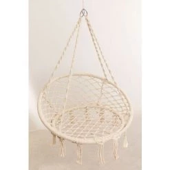 Chaise Suspendue Bahli SKLUM Polyèster - Coton - Blanc Cassé -banc et tabouret Soldes Boutique 42055377 4