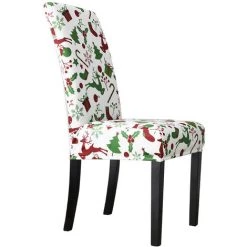 HAPPYSHOPPING Housse De Chaise De Salle A Manger Decorative De Noel, Housses De Chaise Extensibles, Protecteur De Siege, Polyester Lavable, Housse De Chaise Entierement Enveloppee Pour Salle A Manger, Decoration De Noel, Fete De Vacances, Modele : 2 - Modele : 2
