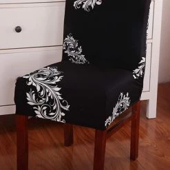 TANABATA 4X Housses De Chaise Salle à Manger Couvertures Étendue Housse Élastique Étirable Chaises Spandex Couverture Protecteur Pour La Salle Manger Mariage Fête D'hôtel Noir Blanc Aile -banc et tabouret Soldes Boutique 42084388 4
