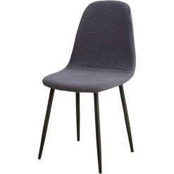 TANABATA Housse De Chaise De Salle à Manger, Housse Chaise De Housse De Chaises Mariage Lot De 4, Housse De Chaise Extensible Jacquard (gris)