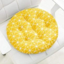 GUAZHUNIFR Coussin De Chaise Imprimé Doux Classe Bureau Galette De Chaise 30*30cm Rond-Triangle Multicolore（jaune） -banc et tabouret Soldes Boutique 42191758 4