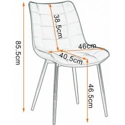 WOLTU 2 X Chaises De Salle à Manger Siège En Similicuir. Chaises De Cusine. Pieds En Métal. Gris -banc et tabouret Soldes Boutique 42213170 4