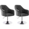 WOLTU 2 X Fauteuil De Bar En Similicuir.Tabouret De Bar.tabouret Rotatif.hauteur Réglable.structure En Acier Chromé. Noir