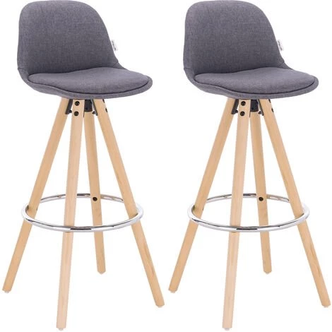 WOLTU Lot De 2 Tabourets De Bar. Tabouret De Cuisine Avec Dossier Et Repose-pied. Siège En Lin. Pieds En Bois Massif.Gris Foncé 3 WOLTU Lot De 2 Tabourets De Bar. Tabouret De Cuisine Avec Dossier Et Repose-pied. Siège En Lin. Pieds En Bois Massif.Gris Foncé