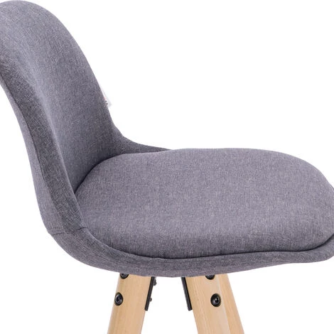 WOLTU Lot De 2 Tabourets De Bar. Tabouret De Cuisine Avec Dossier Et Repose-pied. Siège En Lin. Pieds En Bois Massif.Gris Foncé 5 WOLTU Lot De 2 Tabourets De Bar. Tabouret De Cuisine Avec Dossier Et Repose-pied. Siège En Lin. Pieds En Bois Massif.Gris Foncé – Image 3