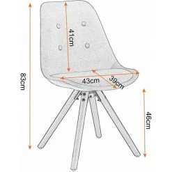WOLTU Chaise De Salle à Manger Lot De 2.siège En Velours.Chaise De Cuisine. Pied en Bois. Bleu -banc et tabouret Soldes Boutique 42213226 3