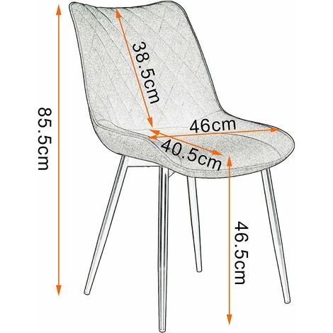 WOLTU Lot De 6 Chaises De Salle à Manger En Similicuir - 46x40.5x85.5cm - Pieds En Métal - Charge Max 100 Kg - Brun 6 WOLTU Lot De 6 Chaises De Salle à Manger En Similicuir - 46x40.5x85.5cm - Pieds En Métal - Charge Max 100 Kg - Brun – Image 4