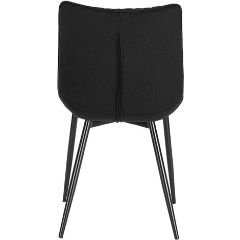 WOLTU Lot De 4 Chaises De Salle à Manger. Siège En Lin. Chaises De Cusine. Pieds En Métal. Noir 5 WOLTU Lot De 4 Chaises De Salle à Manger. Siège En Lin. Chaises De Cusine. Pieds En Métal. Noir – Image 3