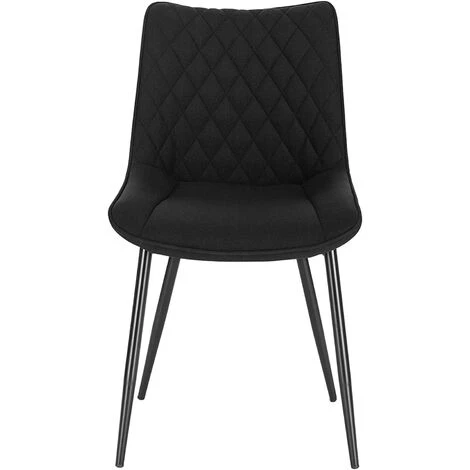 WOLTU Lot De 6 Chaises De Salle à Manger. Siège En Lin. Chaises De Cusine. Pieds En Métal. Noir 4 WOLTU Lot De 6 Chaises De Salle à Manger. Siège En Lin. Chaises De Cusine. Pieds En Métal. Noir – Image 2