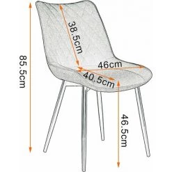 WOLTU Lot De 6 Chaises De Salle à Manger. Siège En Lin. Chaises De Cusine. Pieds En Métal. Noir 9 WOLTU Lot De 6 Chaises De Salle à Manger. Siège En Lin. Chaises De Cusine. Pieds En Métal. Noir -banc et tabouret Soldes Boutique 42213293 4