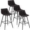 WOLTU Lot De 4 Tabourets De Bar Avec Repose-pieds. Tabourets Bar-bistro. Siège En Similicuir. Pieds En Métal. Anthracite -banc et tabouret Soldes Boutique 42213310 1
