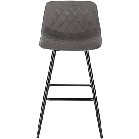 WOLTU Lot De 4 Tabourets De Bar Avec Repose-pieds. Tabouret Pour Bar-bistro. Siège En Velours. Pieds En Métal. Gris Foncé 4 WOLTU Lot De 4 Tabourets De Bar Avec Repose-pieds. Tabouret Pour Bar-bistro. Siège En Velours. Pieds En Métal. Gris Foncé – Image 2