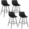 WOLTU Lot De 4 Tabourets De Bar Avec Repose-pieds. Tabouret Pour Bar-bistro. Siège En Velours. Pieds En Métal. Noir 1 WOLTU Lot De 4 Tabourets De Bar Avec Repose-pieds. Tabouret Pour Bar-bistro. Siège En Velours. Pieds En Métal. Noir -banc et tabouret Soldes Boutique 42213324 1